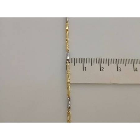 COLLANA In ORO Bicolore GIALLO e BIANCO Unisex Oro 18 KT 750% Made In Italy - 3