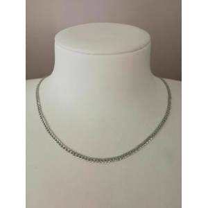 COLLANA COLLIER Oro Bianco 18 Karati 750% Girocollo Catena GRUMETTA Uomo Donna - 1 2
