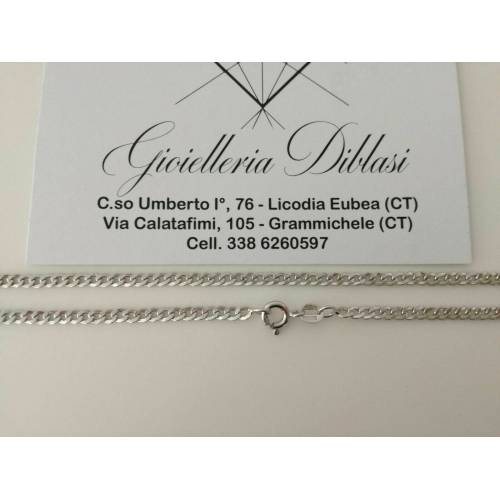 COLLANA COLLIER Oro Bianco 18 Karati 750% Girocollo Catena GRUMETTA Uomo Donna - 3