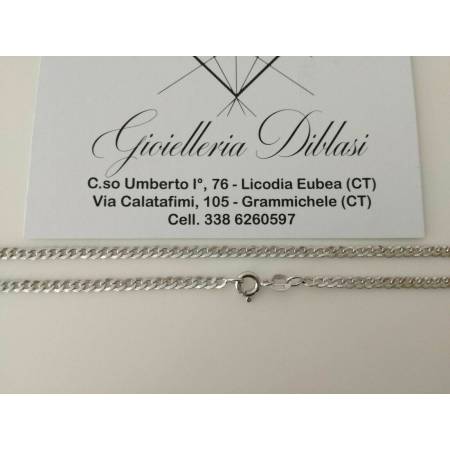 COLLANA COLLIER Oro Bianco 18 Karati 750% Girocollo Catena GRUMETTA Uomo Donna - 3