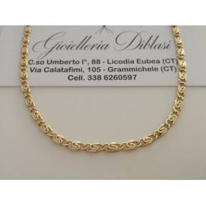 COLLANA ORO Giallo 18 KT 750% Maglia CATENA COLLIER Girocollo Uomo Donna Unisex - 1