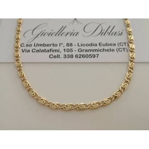 COLLANA ORO Giallo 18 KT 750% Maglia CATENA COLLIER Girocollo Uomo Donna Unisex - 1