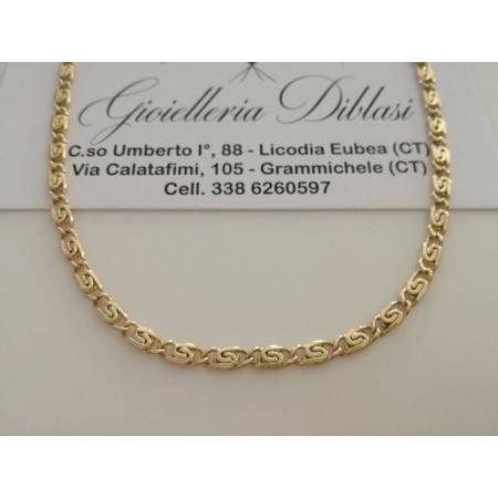 COLLANA ORO Giallo 18 KT 750% Maglia CATENA COLLIER Girocollo Uomo Donna Unisex - 1