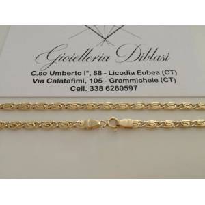 COLLANA ORO Giallo 18 KT 750% Maglia CATENA COLLIER Girocollo Uomo Donna Unisex - 1 2