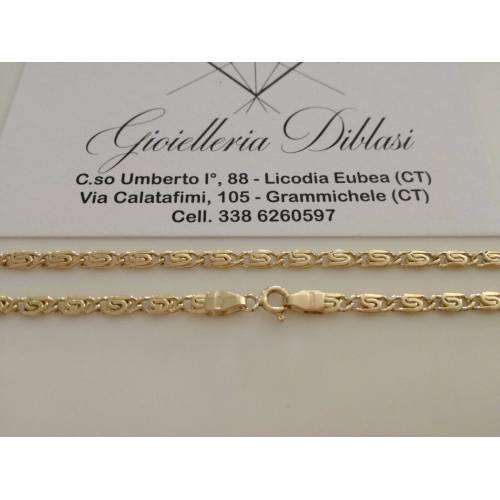 COLLANA ORO Giallo 18 KT 750% Maglia CATENA COLLIER Girocollo Uomo Donna Unisex - 2
