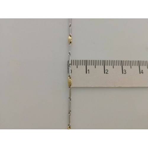 COLLANA In ORO Bicolore GIALLO e BIANCO Unisex Oro 18 KT 750% Made In Italy - 3