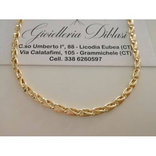 COLLANA In ORO GIALLO 18 Karati 750% Uomo Donna Unisex COLLIER Catena Girocollo - 1