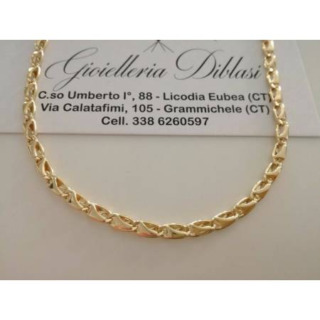 COLLANA In ORO GIALLO 18 Karati 750% Uomo Donna Unisex COLLIER Catena Girocollo - 1