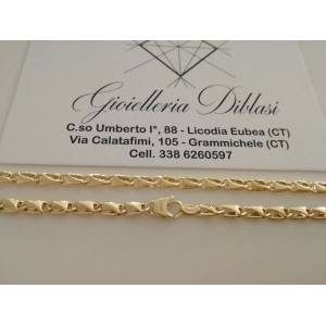 COLLANA In ORO GIALLO 18 Karati 750% Uomo Donna Unisex COLLIER Catena Girocollo - 1 2