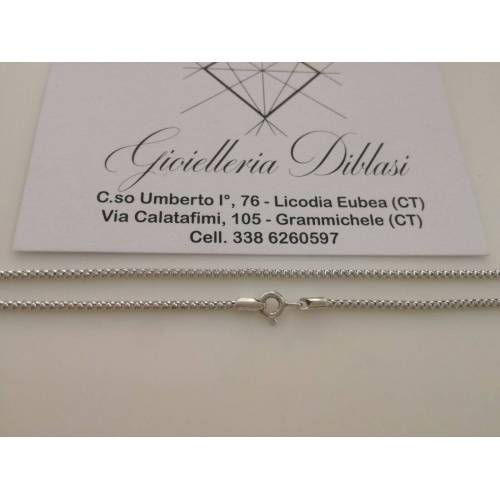 COLLANA In ORO BIANCO Unisex Oro 18 KT 750% Made In Italy - 2