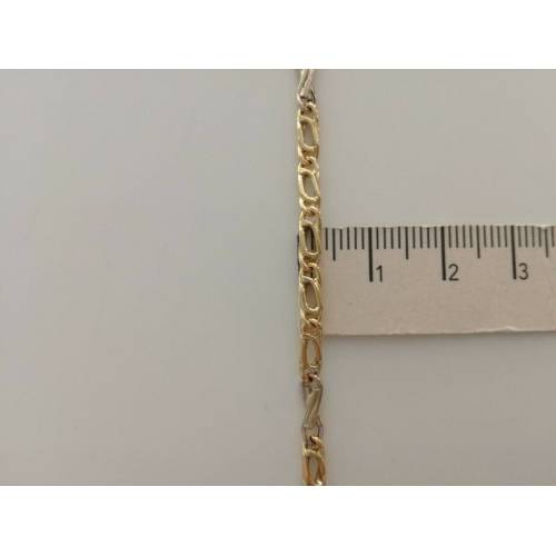 COLLANA ORO 18 Kt 750% COLLIER CATENA Uomo Donna Unisex Giallo E Bianco Bicolore - 3