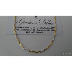 Collana in oro giallo e oro bianco (bicolore) 18kt 750% Made in Italy - 1