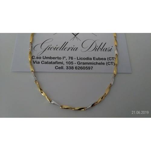 Collana in oro giallo e oro bianco (bicolore) 18kt 750% Made in Italy - 1