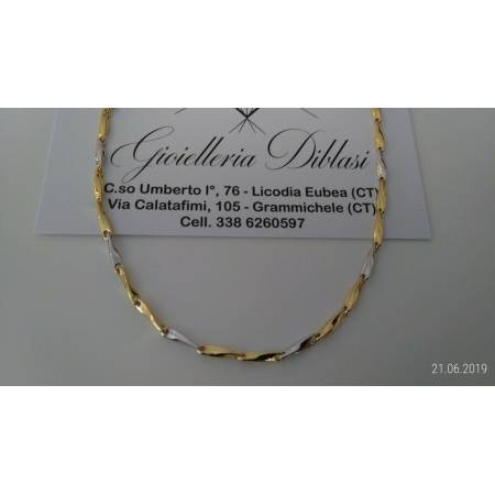 Collana in oro giallo e oro bianco (bicolore) 18kt 750% Made in Italy - 1