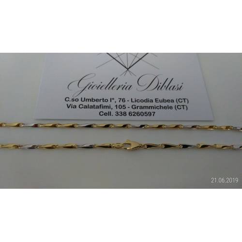 Collana in oro giallo e oro bianco (bicolore) 18kt 750% Made in Italy - 2