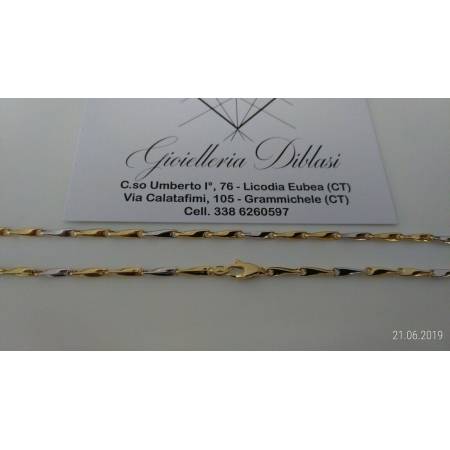 Collana in oro giallo e oro bianco (bicolore) 18kt 750% Made in Italy - 2