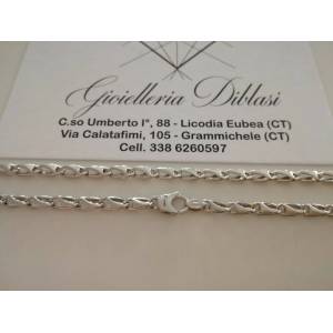 COLLANA Collier ORO BIANCO 18 Kt 750% Uomo Donna Unisex Maglia CATENA Girocollo - 1 2