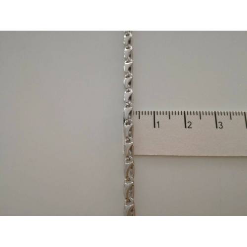 COLLANA Collier ORO BIANCO 18 Kt 750% Uomo Donna Unisex Maglia CATENA Girocollo - 3