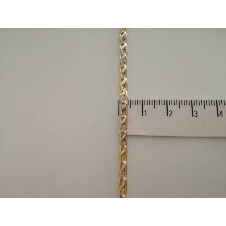 COLLANA Collier CATENA Girocollo ORO 18 KT 750% GIALLO BIANCO Maglia Uomo Donna - 3