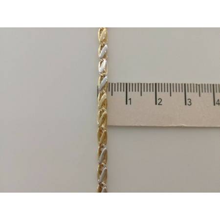 COLLANA ORO 18 KT 750% Bicolore GIALLO E BIANCO Uomo Donna Unisex COLLIER CATENA - 3