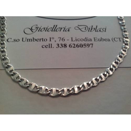 COLLANA IN ORO BIANCO Uomo Donna Unisex oro 18 karati 750% Made in italy - 1