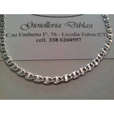 COLLANA IN ORO BIANCO Uomo Donna Unisex oro 18 karati 750% Made in italy - 1