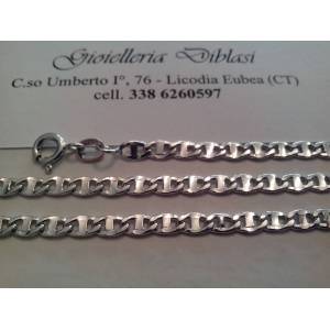 COLLANA IN ORO BIANCO Uomo Donna Unisex oro 18 karati 750% Made in italy - 1 2