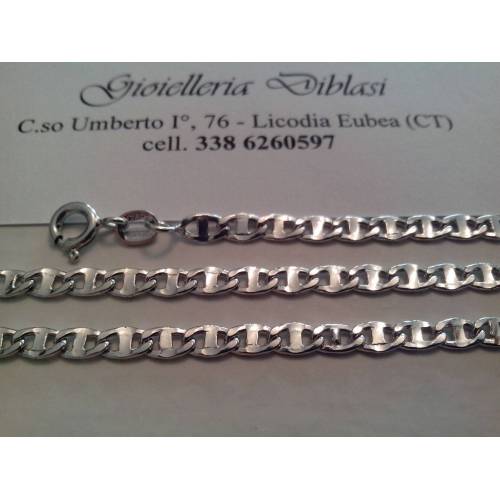 COLLANA IN ORO BIANCO Uomo Donna Unisex oro 18 karati 750% Made in italy - 2