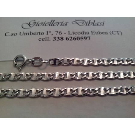 COLLANA IN ORO BIANCO Uomo Donna Unisex oro 18 karati 750% Made in italy - 2