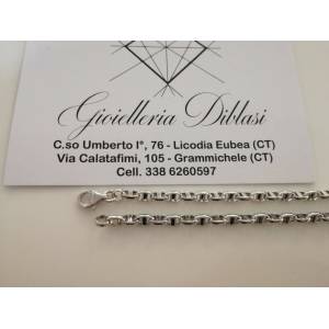 COLLIER COLLANA Oro 18 karati 750% ORO BIANCO Uomo Donna Unisex Made In Italy - 1 2