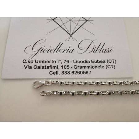 COLLIER COLLANA Oro 18 karati 750% ORO BIANCO Uomo Donna Unisex Made In Italy - 2