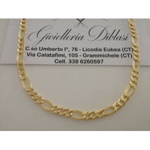 COLLANA ORO 18 Karati 750% CATENA COLLIER Uomo Donna ORO Giallo Maglia 3+1 italy - 1