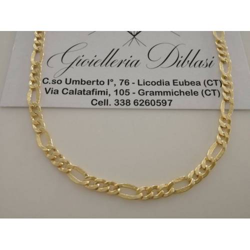 COLLANA ORO 18 Karati 750% CATENA COLLIER Uomo Donna ORO Giallo Maglia 3+1 italy - 1