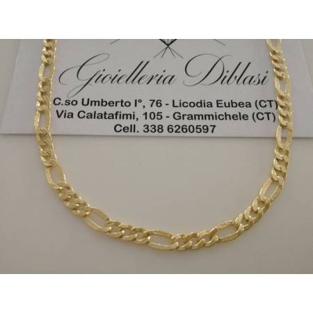 COLLANA ORO 18 Karati 750% CATENA COLLIER Uomo Donna ORO Giallo Maglia 3+1 italy - 1