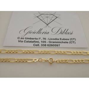 COLLANA ORO 18 Karati 750% CATENA COLLIER Uomo Donna ORO Giallo Maglia 3+1 italy - 1 2