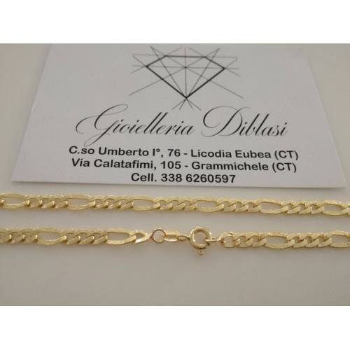 COLLANA ORO 18 Karati 750% CATENA COLLIER Uomo Donna ORO Giallo Maglia 3+1 italy - 2
