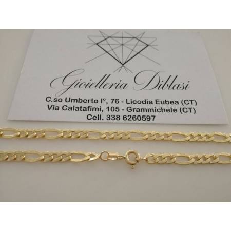 COLLANA ORO 18 Karati 750% CATENA COLLIER Uomo Donna ORO Giallo Maglia 3+1 italy - 2