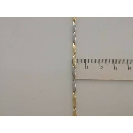 COLLANA In ORO Bicolore GIALLO e BIANCO Unisex Oro 18 KT 750% Made In Italy - 3