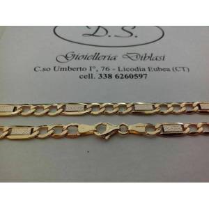COLLANA In ORO Bicolore GIALLO E BIANCO Unisex Oro 18 KT 750% Catena Girocollo - 1 2