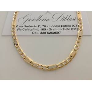 COLLANA In ORO Bicolore GIALLO E BIANCO 18 Karati 750% Uomo Donna Unisex Collier - 1