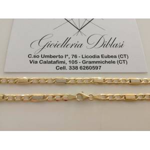 COLLANA In ORO Bicolore GIALLO E BIANCO 18 Karati 750% Uomo Donna Unisex Collier - 1 2