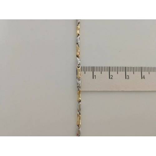 COLLANA In ORO Bicolore GIALLO e BIANCO Unisex Oro 18 KT 750% Made In Italy - 3