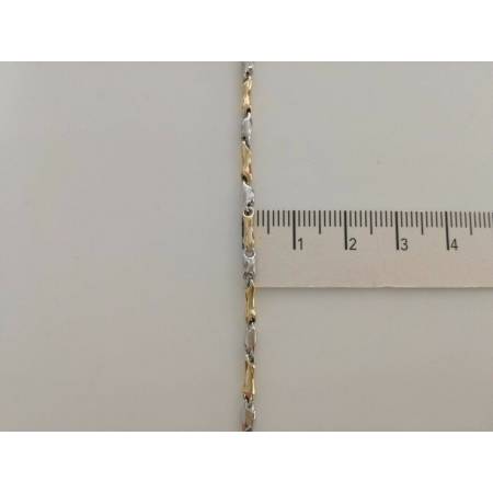 COLLANA In ORO Bicolore GIALLO e BIANCO Unisex Oro 18 KT 750% Made In Italy - 3