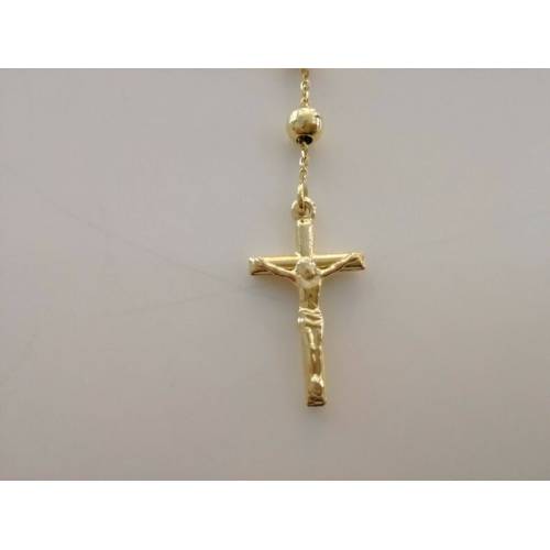 COLLANA ROSARIO Collier ORO GIALLO 18 Kt 750% CATENINA Uomo Donna Sfere Lucide - 5