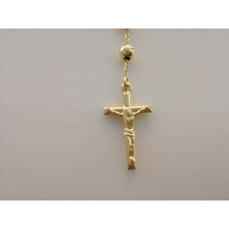 COLLANA ROSARIO Collier ORO GIALLO 18 Kt 750% CATENINA Uomo Donna Sfere Lucide - 5