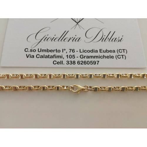 COLLANA In ORO Bicolore GIALLO BIANCO 18 KT 750% Unisex Collier Catena Girocollo - 2