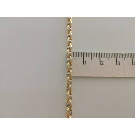 COLLANA In ORO Bicolore GIALLO BIANCO 18 KT 750% Unisex Collier Catena Girocollo - 3