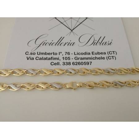 Collana in oro giallo e oro bianco (bicolore) 18kt 750% - 2