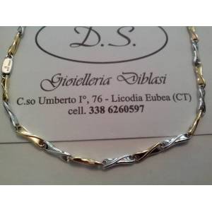 COLLANA COLLIER Uomo Donna Unisex Bicolore Oro BIANCO GIALLO oro 18 karati 750% - 1