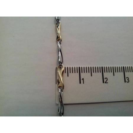 COLLANA COLLIER Uomo Donna Unisex Bicolore Oro BIANCO GIALLO oro 18 karati 750% - 3